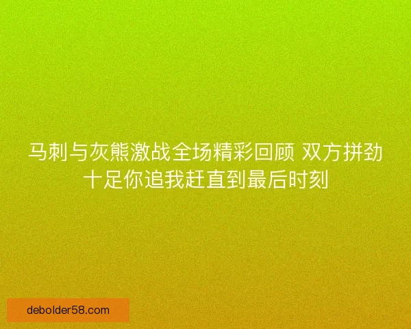 马刺与灰熊激战全场精彩回顾 双方拼劲十足你追我赶直到最后时刻
